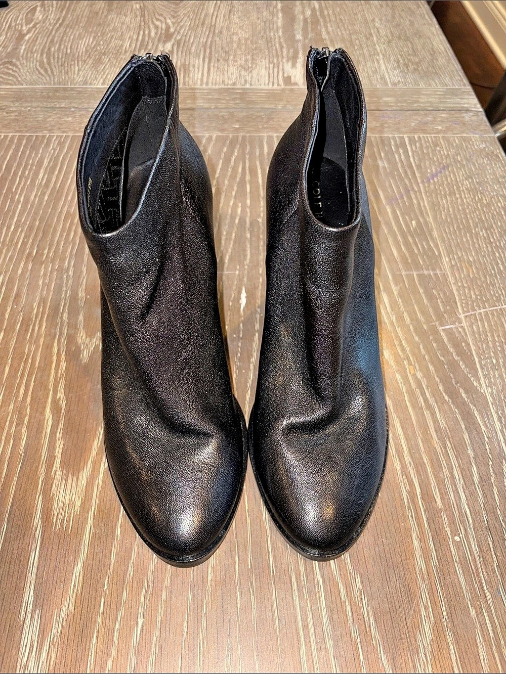 Cole Haan Haisley Ankle Boot Black Zip Heeled Boots 8.5